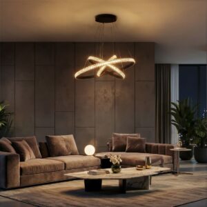 kelvo® DIAMOND KLV-101-0237-V2 Κρεμαστό Φωτιστικό Οροφής LED 100W 10000lm 180° AC 220-240V IP20 Ρυθμιζόμενο Λευκό CCT με Χειριστήριο από 2700K έως 6000K Dimmable – Lumileds SMD Chip – Μαύρο Ματ – Μ60 x Π60 x Υ60cm – 3 Χρόνια Εγγύηση