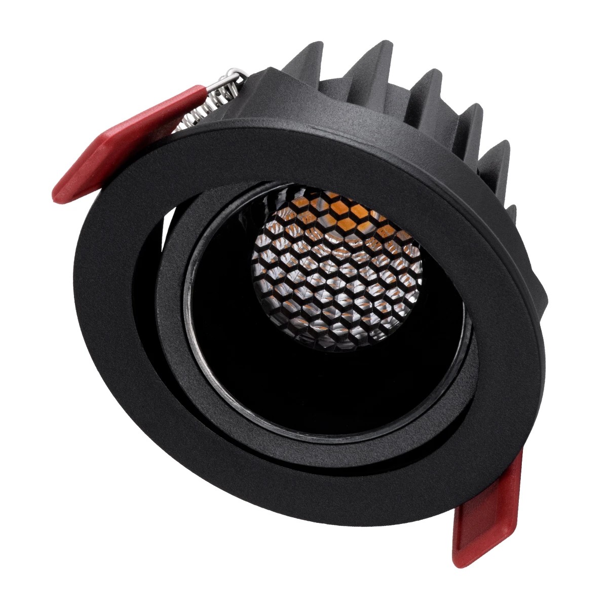 kelvo® LEO KLV-101-0311 Χωνευτό Κινούμενο Φωτιστικό Downlight Σποτ με Honeycomb Anti-Glare Reflector LED 10W 1250lm 38° AC 220-240V IP20 Θερμό Λευκό 2700K - Bridgelux COB Chip & TÜV SÜD Driver - Μαύρο Ματ - Μ8.5 x Π8.5 x Υ6.6cm / Q7.5cm - 5 Χρόνια Εγγύηση - Image 2