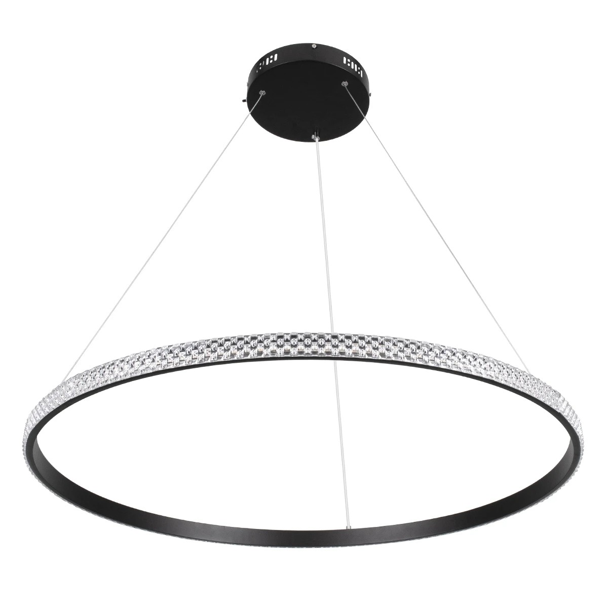 kelvo® DIAMOND KLV-101-0231 Κρεμαστό Φωτιστικό Οροφής LED 67W 6700lm 180° AC 220-240V IP20 Ρυθμιζόμενο Λευκό CCT με Χειριστήριο από 2700K έως 6000K Dimmable - Lumileds SMD Chip - Μαύρο Ματ - Μ80 x Π80 x Υ3cm - 3 Χρόνια Εγγύηση - Image 2