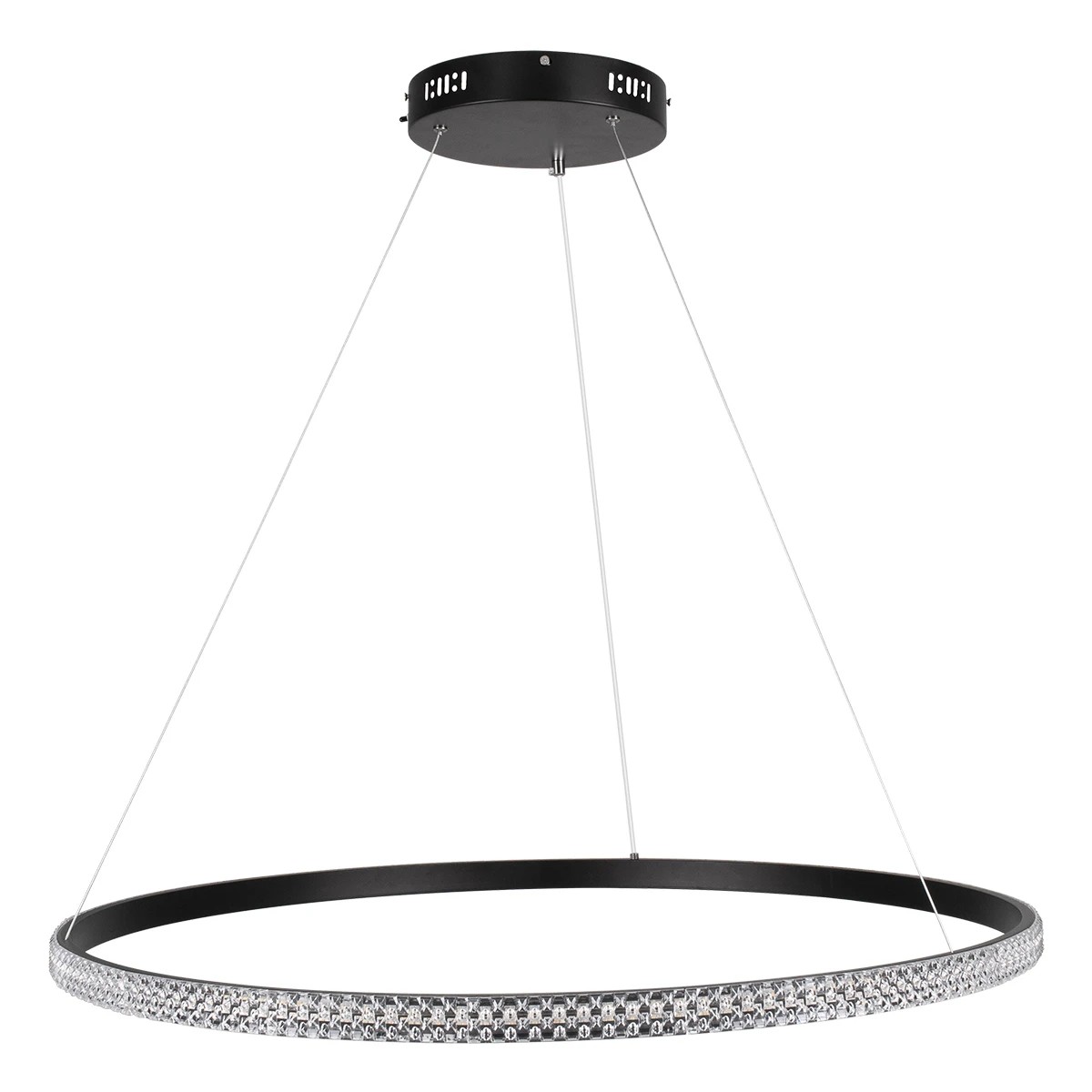 kelvo® DIAMOND KLV-101-0231 Κρεμαστό Φωτιστικό Οροφής LED 67W 6700lm 180° AC 220-240V IP20 Ρυθμιζόμενο Λευκό CCT με Χειριστήριο από 2700K έως 6000K Dimmable - Lumileds SMD Chip - Μαύρο Ματ - Μ80 x Π80 x Υ3cm - 3 Χρόνια Εγγύηση - Image 4
