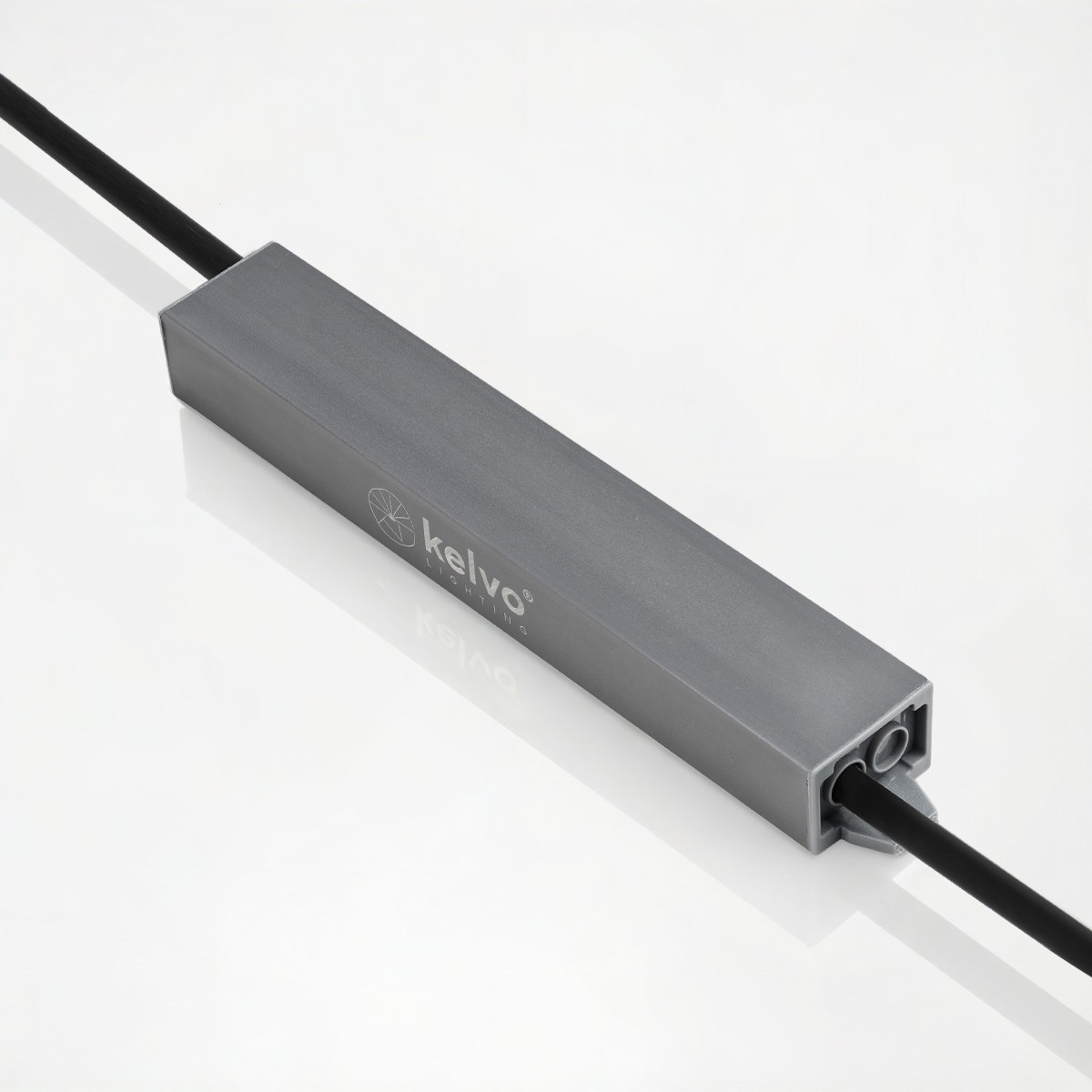 kelvo® SELAS KLV-107-0019 Τροφοδοτικό/Μετασχηματιστής Class II SELV 24W 2A AC 220-240V σε DC 12V Αδιάβροχο IP67 - Γκρι Ανθρακί Ματ - Μ18.2 x Π3 x Υ2cm - 5 Χρόνια Εγγύηση