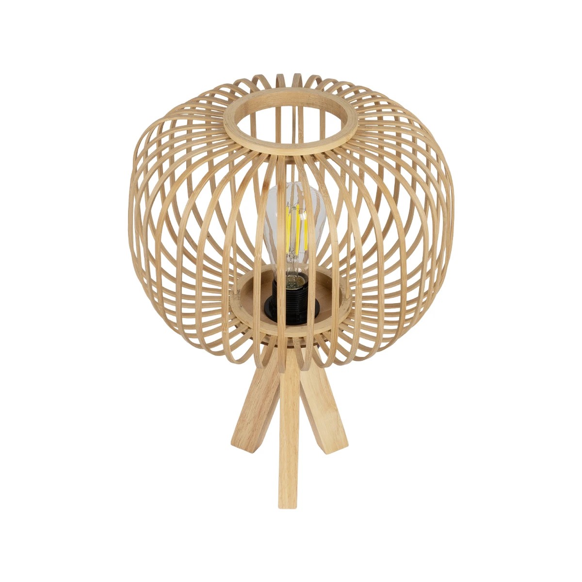 GLOBOSTAR® CHORD 01990 Boho Επιτραπέζιο Φωτιστικό Πορτατίφ με Ντουί 1 x E27 AC 220-240V IP20 - Μπεζ - Μ31 x Π31 x Υ43cm - Image 4