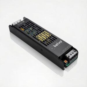 kelvo® ILUMA KLV-107-0008 Slim Τροφοδοτικό/Μετασχηματιστής Class I PELV 150W 12.5A AC 220-240V σε DC 12V IP20 – Γκρι Ανθρακί Ματ – Μ18.1 x Π4.8 x Υ2.8cm – 5 Χρόνια Εγγύηση