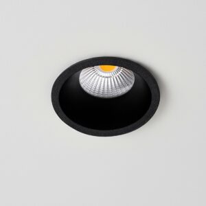 kelvo® DOT KLV-101-0308 Χωνευτό Φωτιστικό Downlight Σποτ LED 7W 910lm 38° AC 220-240V IP20 Φυσικό Λευκό 4500K – Bridgelux COB Chip & TÜV SÜD Driver – Μαύρο Ματ – Μ6 x Π6 x Υ7.8cm / Q5cm – 5 Χρόνια Εγγύηση
