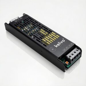 kelvo® ILUMA KLV-107-0010 Slim Τροφοδοτικό/Μετασχηματιστής Class I PELV 300W 25A AC 220-240V σε DC 12V IP20 – Γκρι Ανθρακί Ματ – Μ19.6 x Π5.9 x Υ2.8cm – 5 Χρόνια Εγγύηση