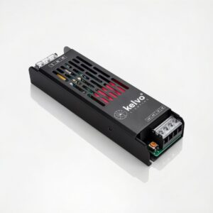 kelvo® ILUMA KLV-107-0013 Slim Τροφοδοτικό/Μετασχηματιστής Class I PELV 100W 4.1A AC 220-240V σε DC 24V IP20 – Γκρι Ανθρακί Ματ – Μ16 x Π4.8 x Υ2.8cm – 5 Χρόνια Εγγύηση