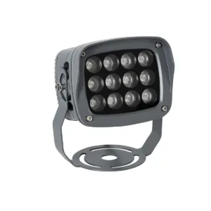 GLOBOSTAR® FLOODXENA 90124 Προβολέας Σποτ Wall Washer LED 12W 1020lm 10° AC 220-240V Αδιάβροχο IP65 Μπλε – Bridgelux SMD Chip – Γκρι Ανθρακί – Μ13.5 x Π11 x Υ15cm – 3 Χρόνια Εγγύηση