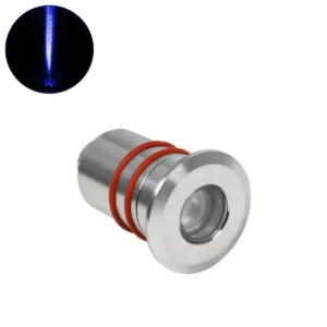 GLOBOSTAR® UNDERWATERDANI 999-0269 Υποβρύχιο Χωνευτό Σποτ για Σιντριβάνια/Πισίνες LED 1W 80lm 5° DC 24V Αδιάβροχο IP68 Μπλε Dimmable - Bridgelux SMD Chip - Ανοξείδωτο Ατσάλι SS304 - Μ3 x Π3 x Υ5cm / Q2cm - 3 Χρόνια Εγγύηση