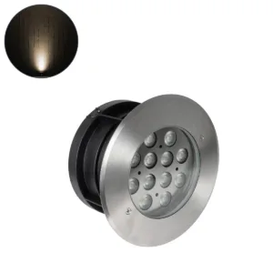 GLOBOSTAR® UNDERWATERTUNI 999-0270 Υποβρύχιο Χωνευτό Σποτ για Σιντριβάνια/Πισίνες LED 12W 1080lm 30° DC 24V Αδιάβροχο IP68 Θερμό Λευκό 2700K Dimmable - Bridgelux SMD Chip - Ανοξείδωτο Ατσάλι SS304 - Μ18 x Π18 x Υ9.3cm / Q15cm - 3 Χρόνια Εγγύηση