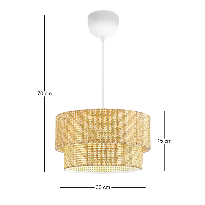 Φωτιστικό οροφής Sora Megapap E27 ύφασμα PVC μονόφωτο χρώμα μπεζ Ø30x70εκ. - Image 3