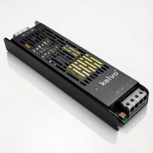 kelvo® ILUMA KLV-107-0011 Slim Τροφοδοτικό/Μετασχηματιστής Class I PELV 400W 33A AC 220-240V σε DC 12V IP20 – Γκρι Ανθρακί Ματ – Μ22.3 x Π5.9 x Υ2.8cm – 5 Χρόνια Εγγύηση