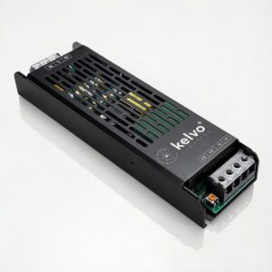 kelvo® ILUMA KLV-107-0016 Slim Τροφοδοτικό/Μετασχηματιστής Class I PELV 300W 12.5A AC 220-240V σε DC 24V IP20 – Γκρι Ανθρακί Ματ – Μ19.6 x Π5.9 x Υ2.8cm – 5 Χρόνια Εγγύηση