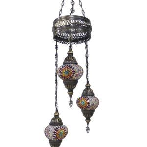 ORIENTAL 3/L ΚΡΕΜΑΣΤΟ  ΒΙΤΡΩ  BRONZE-ΠΟΛΥΧΡΩΜΟ ΓΥΑΛΙ