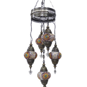 ORIENTAL 5/L ΚΡΕΜΑΣΤΟ  ΒΙΤΡΩ  BRONZE-ΠΟΛΥΧΡΩΜΟ ΓΥΑΛΙ