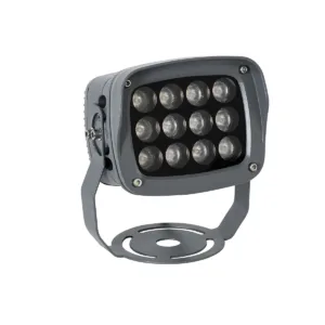 GLOBOSTAR® FLOODXENA 90122 Προβολέας Σποτ Wall Washer LED 12W 1380lm 10° AC 220-240V Αδιάβροχο IP65 Φυσικό Λευκό 4500K – Bridgelux SMD Chip – Γκρι Ανθρακί Ματ – Μ13.5 x Π11.5 x Υ15cm – 3 Χρόνια Εγγύηση