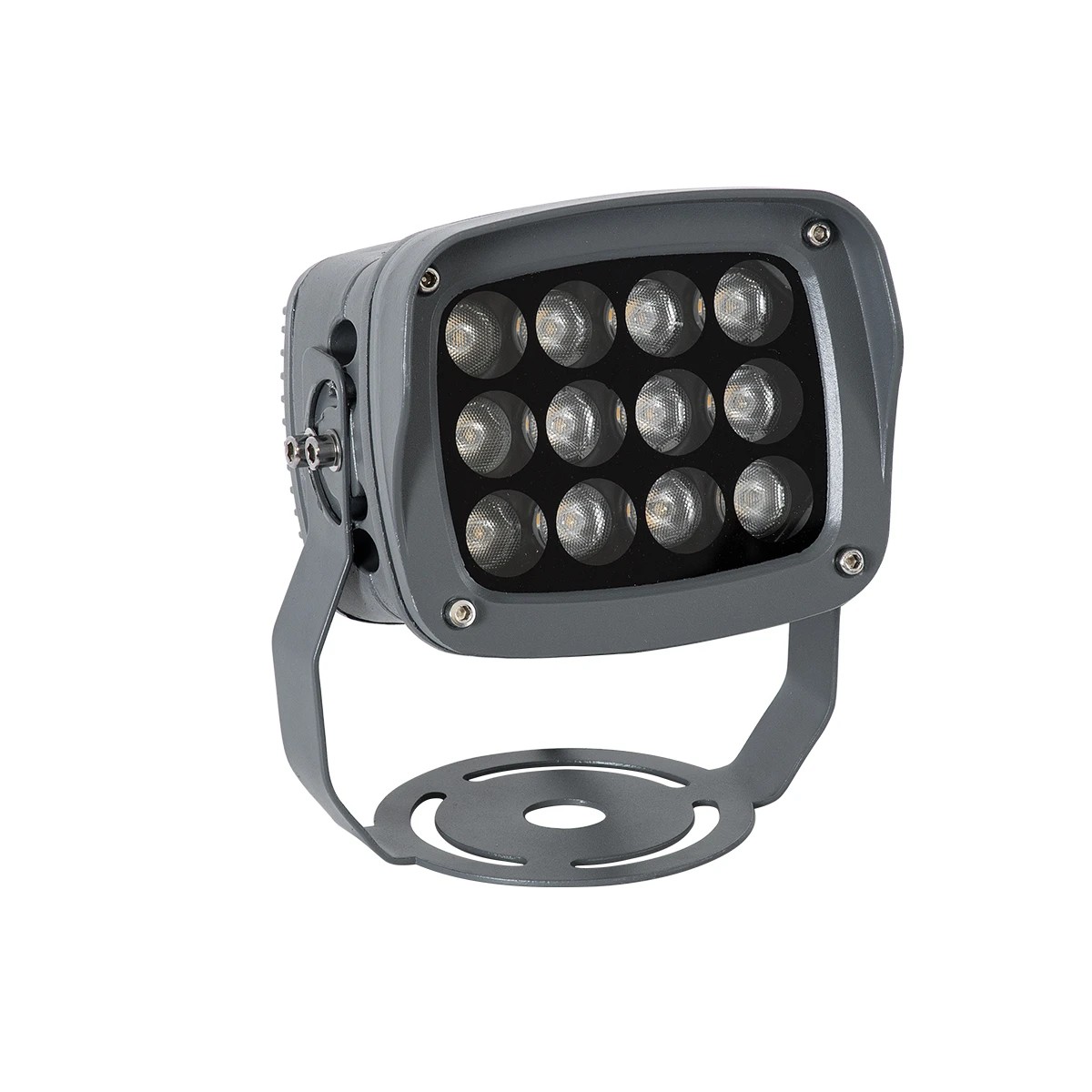 GLOBOSTAR® FLOODXENA 90122 Προβολέας Σποτ Wall Washer LED 12W 1380lm 10° AC 220-240V Αδιάβροχο IP65 Φυσικό Λευκό 4500K - Bridgelux SMD Chip - Γκρι Ανθρακί Ματ - Μ13.5 x Π11.5 x Υ15cm - 3 Χρόνια Εγγύηση