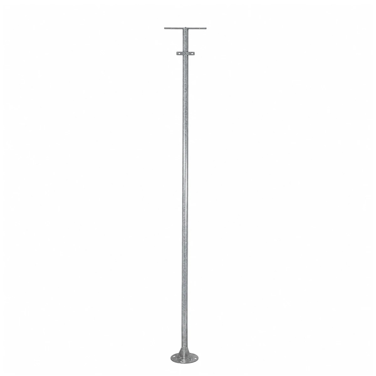 GLOBOSTAR® HELIOS-280 GLB-000-0001 Μεταλλικός Γαλβανισμένος Στύλος Φωτισμού για Φωτοβολταϊκό Προβολέα Εξωτερικού Χώρου - Ασημί Γαλβανιζέ - Μ35 × Π25 × Υ280cm - Image 2