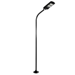 GLOBOSTAR® URBANO-280 GLB-000-0008 Μεταλλικός Γαλβανισμένος Στύλος Φωτισμού για Φωτοβολταϊκό Φωτιστικό Δρόμου Εξωτερικού Χώρου – RAL 9005 Μαύρο Ματ – Μ84 x Π25 x Υ280cm