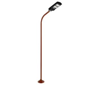 GLOBOSTAR® URBANO-280 GLB-000-0011 Μεταλλικός Γαλβανισμένος Στύλος Φωτισμού για Φωτοβολταϊκό Φωτιστικό Δρόμου Εξωτερικού Χώρου – RAL 8004 Corten Καφε Ματ – Μ84 x Π25 x Υ280cm