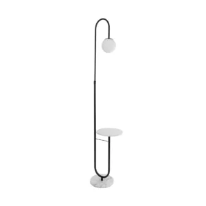 kelvo® CORDELIA KLV-102-0005 Επιδαπέδιο Φωτιστικό για Λάμπα με Ντουί 1 x E27 AC 220-240V IP20 – Μαύρο Ματ & Λευκό – Μ30 x Π34 x Υ180cm