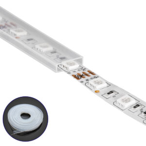 GLOBOSTAR® IPTUBE-B 70903 Κανάλι Σιλικόνης Στεγανοποίησης για Ταινία LED 10mm Αδιάβροχο IP68 – Διάφανο – Μ100 x Π1.2 x Υ0.4cm