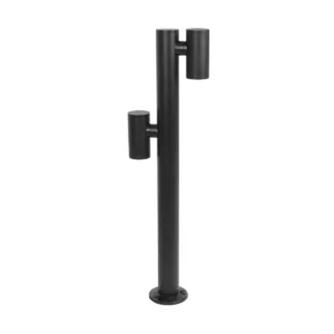 GLOBOSTAR® STEM GLB-103-0013 Φωτιστικό Κολωνάκι Κήπου LED 24W 2160lm 60° AC 220-240V Αδιάβροχο IP65 Θερμό Λευκό 2700K – Sanan SMD Chip – Μαύρο Ματ – Μ12 x Π25 x Υ80cm – 3 Χρόνια Εγγύηση