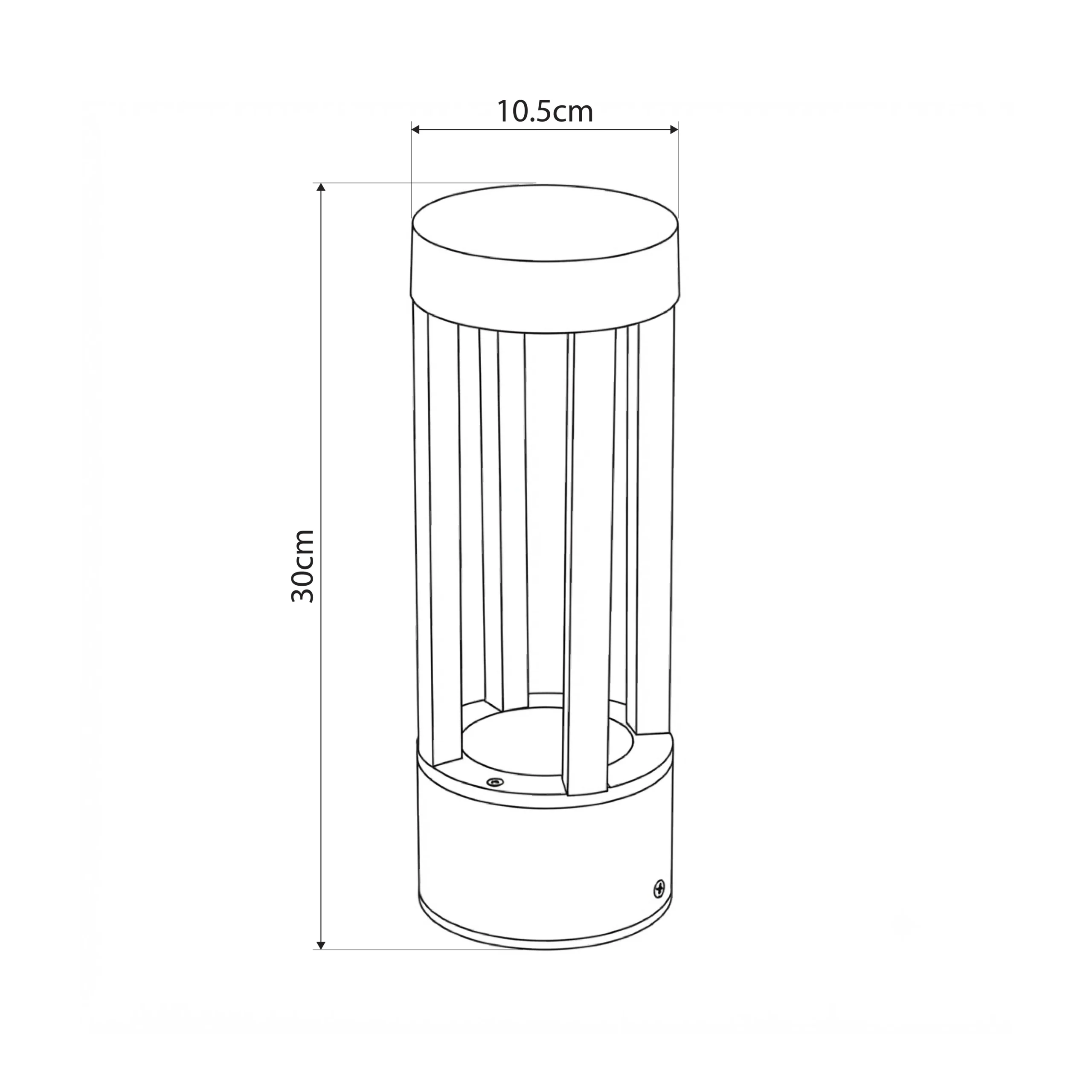 GLOBOSTAR® PRISM GLB-103-0018 Φωτιστικό Κολωνάκι Κήπου LED 8W 720lm 90° AC 220-240V Αδιάβροχο IP65 Θερμό Λευκό 2700K - Sanan SMD Chip - Μαύρο Ματ - Μ10.5 x Π10.5 x Υ30cm - 3 Χρόνια Εγγύηση - Image 4