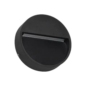 GLOBOSTAR® STEPINI GLB-103-0034 Φωτιστικό Σκαλοπατιού / Διαδρόμου LED 3W 270lm 45° AC 220-240V Αδιάβροχο IP65 Θερμό Λευκό 2700K – Sanan SMD Chip – Μαύρο Ματ – Μ12 x Π3 x Υ12cm – 3 Χρόνια Εγγύηση