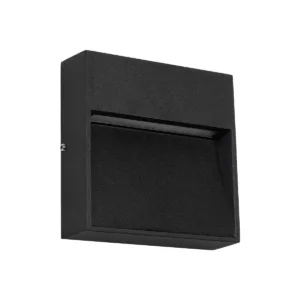 GLOBOSTAR® STEPINI GLB-103-0035 Φωτιστικό Σκαλοπατιού / Διαδρόμου LED 3W 270lm 45° AC 220-240V Αδιάβροχο IP65 Θερμό Λευκό 2700K – Sanan SMD Chip – Μαύρο Ματ – Μ11.5 x Π3 x Υ11.5cm – 3 Χρόνια Εγγύηση
