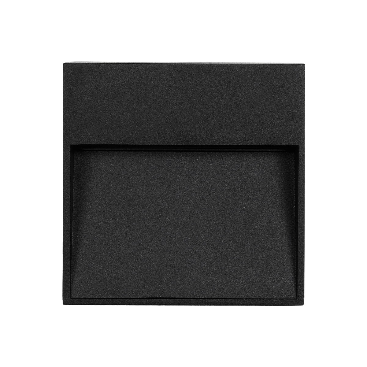 GLOBOSTAR® STEPINI GLB-103-0035 Φωτιστικό Σκαλοπατιού / Διαδρόμου LED 3W 270lm 45° AC 220-240V Αδιάβροχο IP65 Θερμό Λευκό 2700K - Sanan SMD Chip - Μαύρο Ματ - Μ11.5 x Π3 x Υ11.5cm - 3 Χρόνια Εγγύηση - Image 2