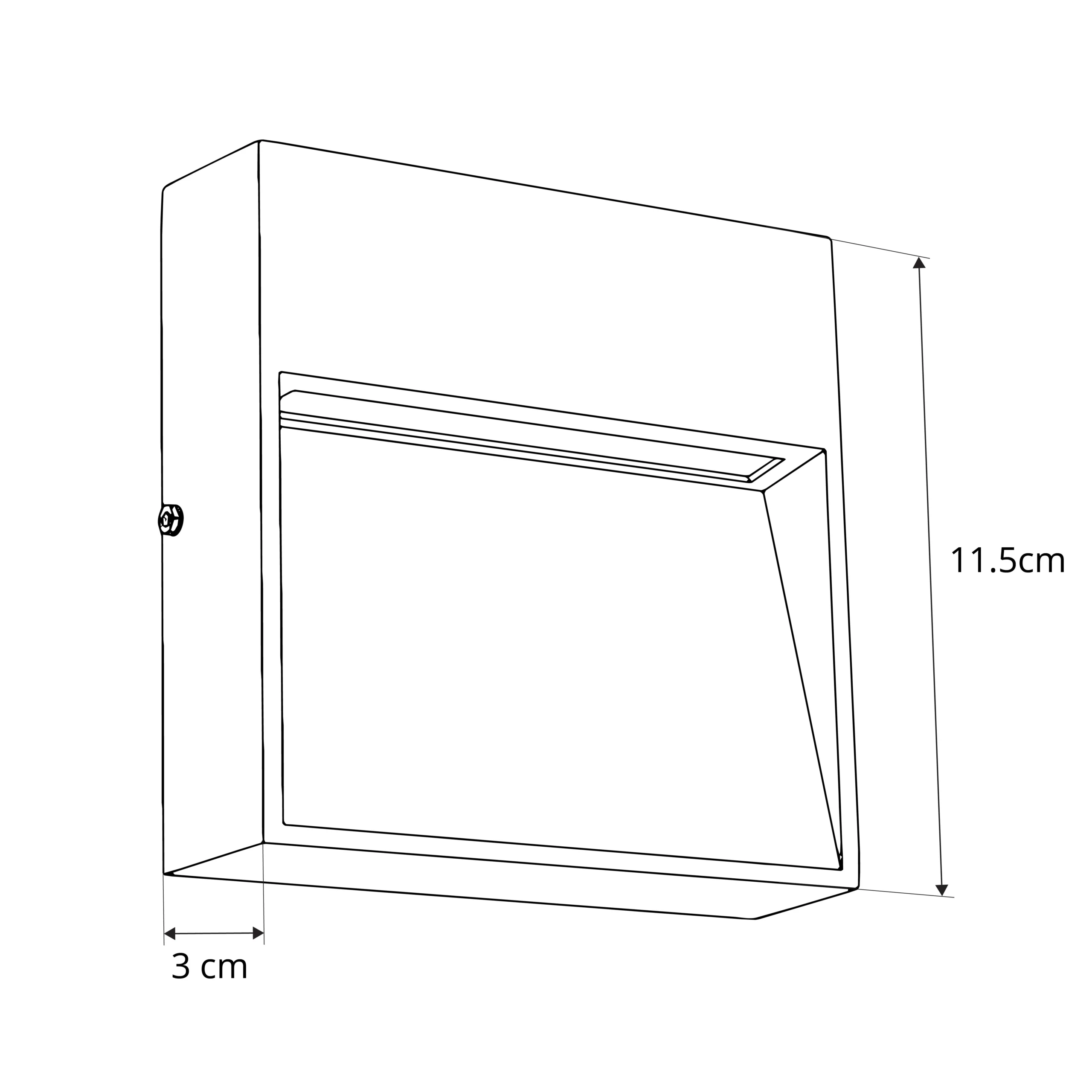 GLOBOSTAR® STEPINI GLB-103-0035 Φωτιστικό Σκαλοπατιού / Διαδρόμου LED 3W 270lm 45° AC 220-240V Αδιάβροχο IP65 Θερμό Λευκό 2700K - Sanan SMD Chip - Μαύρο Ματ - Μ11.5 x Π3 x Υ11.5cm - 3 Χρόνια Εγγύηση - Image 4