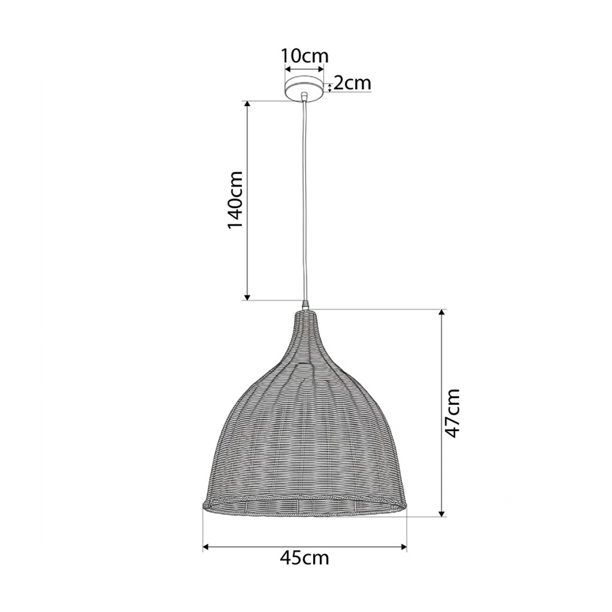 kelvo® BAHAMAS KLV-102-0002 Κρεμαστό Φωτιστικό Οροφής για Λάμπα με Ντουί E27 AC 220-240V IP20 - Μπεζ - Μ45 x Π45 x Υ47cm - Image 4