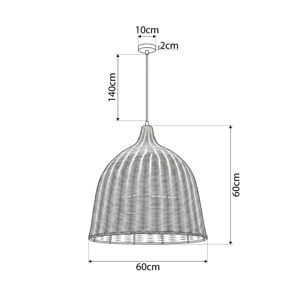kelvo® BAHAMAS KLV-102-0003 Κρεμαστό Φωτιστικό Οροφής για Λάμπα με Ντουί E27 AC 220-240V IP20 - Μπεζ - Μ60 x Π60 x Υ60cm - Image 4